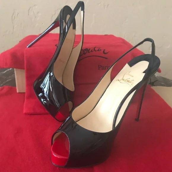 ❤️ NEW ❤️Christian Louboutin No Prive Slingback Black EU38 - Picture 8 of 14